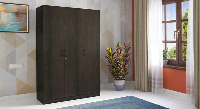 Zoey Three Door Wardrobe (Without Mirror Configuration, Dark Wenge Finish) by Urban Ladder - Design 1 Full View - 570962