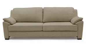 Farina Half Leather Sofa (Cappuccino Italian Leather)