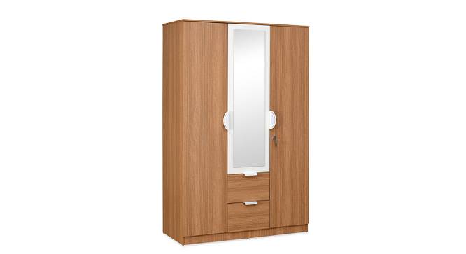 Indio Engineered Wood 3 Door Mirror Wardrobe (Teak White Finish) by Urban Ladder - Front View Design 1 - 570995
