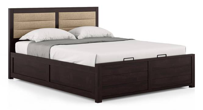 Ritz Solid Wood Hydraulic Storage Bed (Mahogany Finish, King Bed Size) by Urban Ladder - Front View Design 1 - 571047