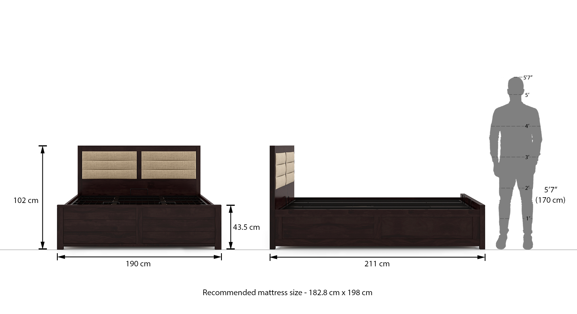 Ritz hydraulic storage bed   mahogany king size 8