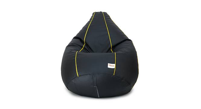 Auden Leatherette Filled Bean Bag (Black, with beans Bean Bag Type, XL Bean Bag Size) by Urban Ladder - Cross View Design 1 - 571114