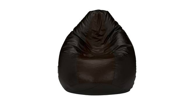 Edison Leatherette Filled Bean Bag (Black & Brown, with beans Bean Bag Type, XXL Bean Bag Size) by Urban Ladder - Cross View Design 1 - 571123