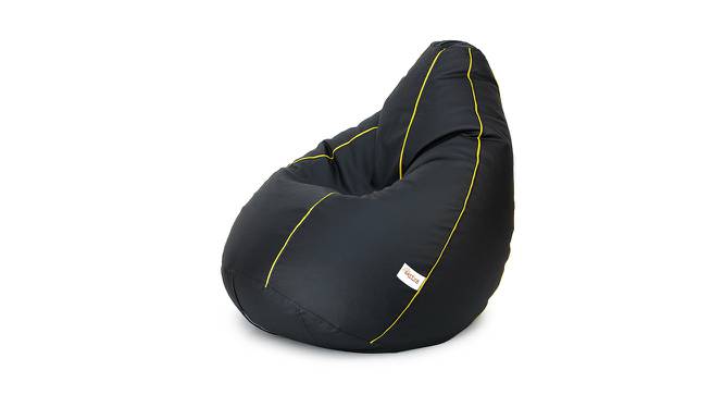 Auden Leatherette Filled Bean Bag (Black, with beans Bean Bag Type, XL Bean Bag Size) by Urban Ladder - Design 1 Side View - 571130