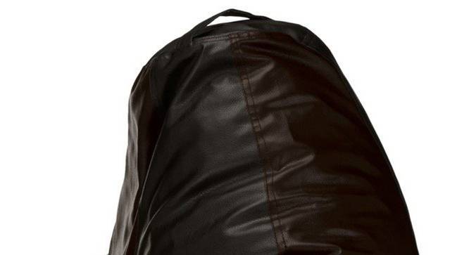 Edison Leatherette Filled Bean Bag (Black & Brown, with beans Bean Bag Type, XXL Bean Bag Size) by Urban Ladder - Design 1 Side View - 571138