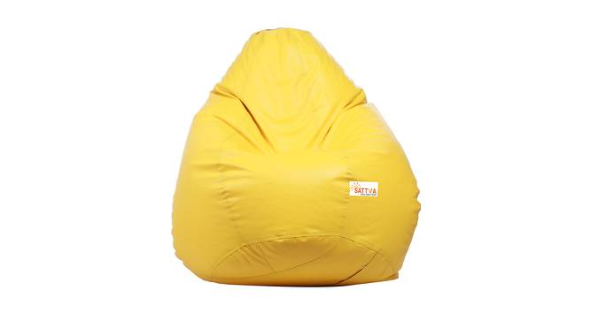 Teigen Leatherette Filled Bean Bag (Yellow, with beans Bean Bag Type, XL Bean Bag Size) by Urban Ladder - Cross View Design 1 - 571186