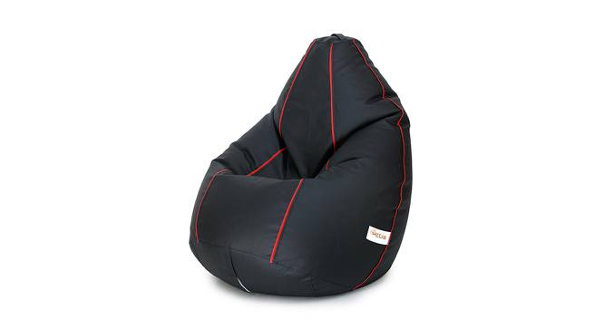Asher Leatherette Filled Bean Bag (Black, with beans Bean Bag Type, XL Bean Bag Size) by Urban Ladder - Design 1 Side View - 571222