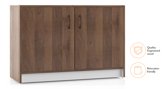 Alex Shoe Cabinet (Classic Walnut Finish, 12 pair Configuration) by Urban Ladder - Front View Design 1 - 571286