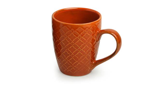 Moroccan Tangerine Gold Ceramic Coffee Mug (Tangerine and Golden) by Urban Ladder - Cross View Design 1 - 571726