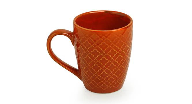 Moroccan Tangerine Gold Ceramic Coffee Mug (Tangerine and Golden) by Urban Ladder - Front View Design 1 - 571744
