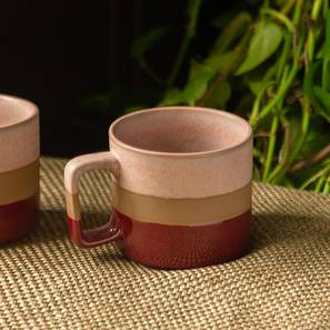 New Arrivals Dining Room Furniture Design Crimson Peaches Multicolor Ceramic Tea & Coffee Mug (Peach, Earthen Brown & Crimson Red)