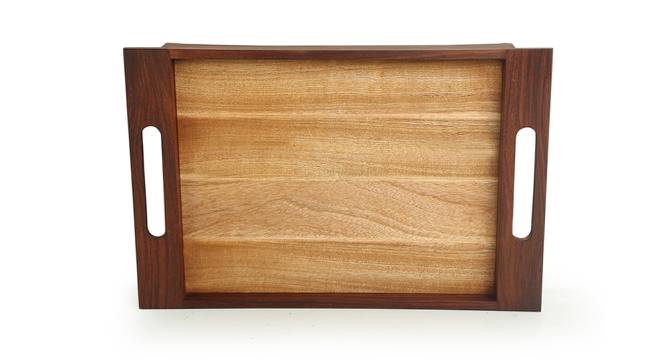 Gilead Brown Solid Wood Serving Tray (Natural Light and Dark Brown) by Urban Ladder - Cross View Design 1 - 572141