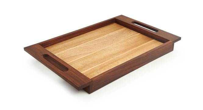 Gilead Brown Solid Wood Serving Tray (Natural Light and Dark Brown) by Urban Ladder - Front View Design 1 - 572255