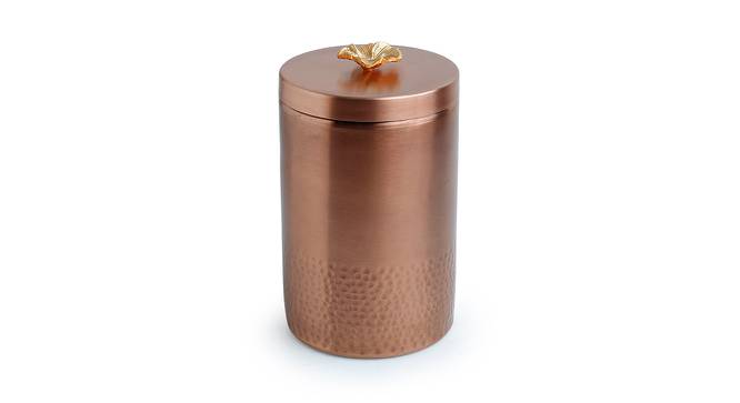 Blooming Flower Brown  Container With Lid (Copper) by Urban Ladder - Cross View Design 1 - 572957