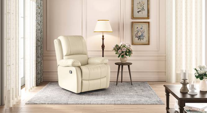 Lebowski Recliner (One Seater, Ancient Ivory Cream) by Urban Ladder - Design 1 Full View - 574571