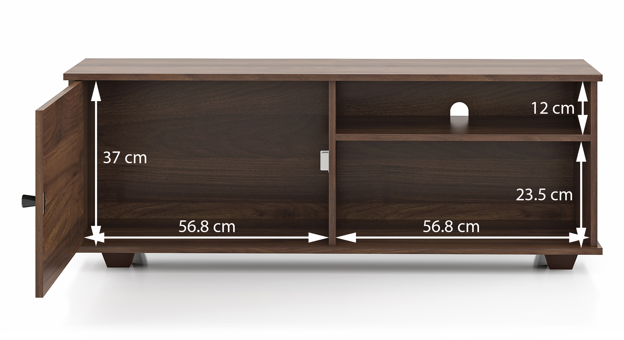 Liam shutter tv unit  classic walnut 6