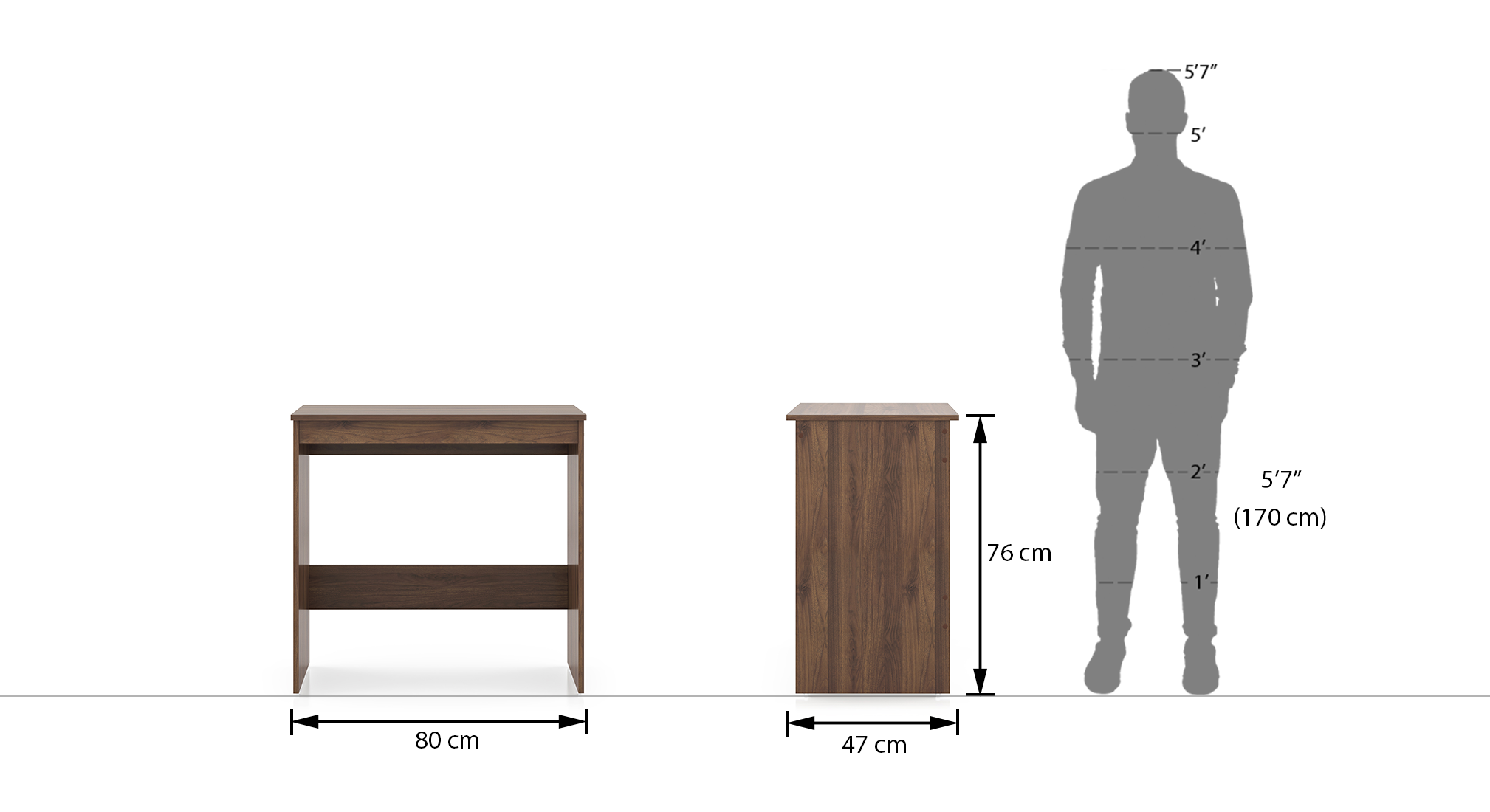 Kevin study compact study table  classic walnut 6