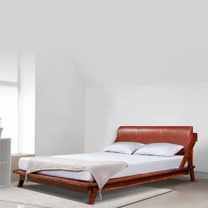 Plush solid wood queen size non storage bed lp