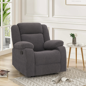 Recliners Design Avalon Fabric One Seater Manual Recliner in Grey Colour