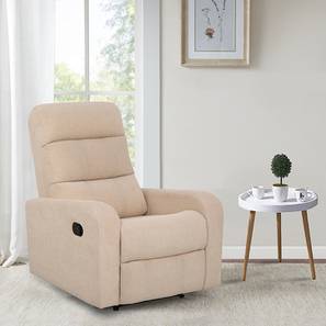 6 Seater Sofa Design Elysian Fabric 1 Seater Manual Recliner in Beige Colour (Beige, One Seater)