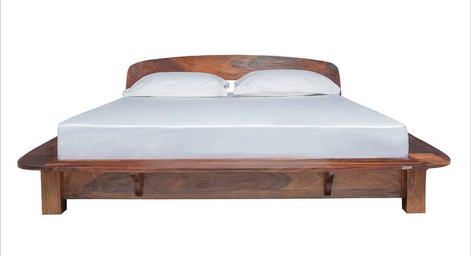 Curve Solid Wood Queen Size Non Storage Bed (Queen Bed Size, HONEY Finish) by Urban Ladder - Front View Design 1 - 574664