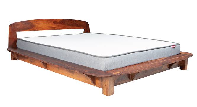 Curve Solid Wood Queen Size Non Storage Bed (Queen Bed Size, HONEY Finish) by Urban Ladder - Cross View Design 1 - 574688