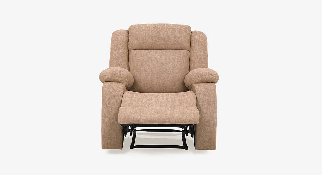Avalon Fabric One Seater Manual Recliner in Brown Colour Urban Ladder