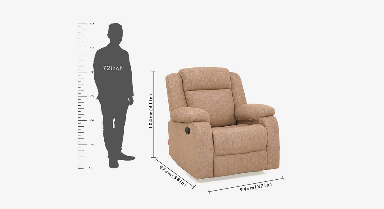 Avalon fabric 1 seater manual recliner in brown colour 7