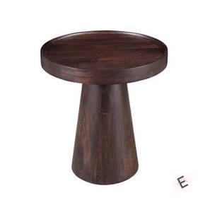 Cafetaria Table Design Solid Wood Side Table in Dark Walnut Finish