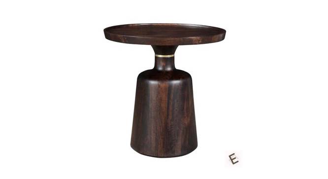 Bauen Round Solid Wood Side Table (Dark Walnut Finish) by Urban Ladder - Cross View Design 1 - 574848