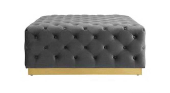 Rainn Ottoman in Midnight Grey Colour (Midnight Grey) by Urban Ladder - Front View Design 1 - 574889