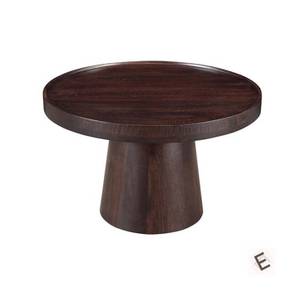 expressionist by mohanbir Round Solid Wood Coffee Table in Dark Walnut Finish-picture-16