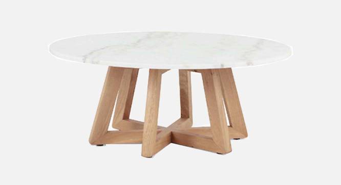 Hormi Round Solid Wood Coffee Table (White Stone Finish) by Urban Ladder - Cross View Design 1 - 574935