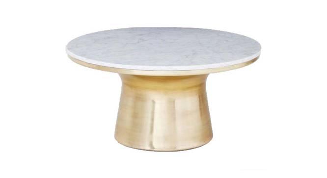 Russel Round Solid Wood Coffee Table (Gold Finish) by Urban Ladder - Cross View Design 1 - 574938