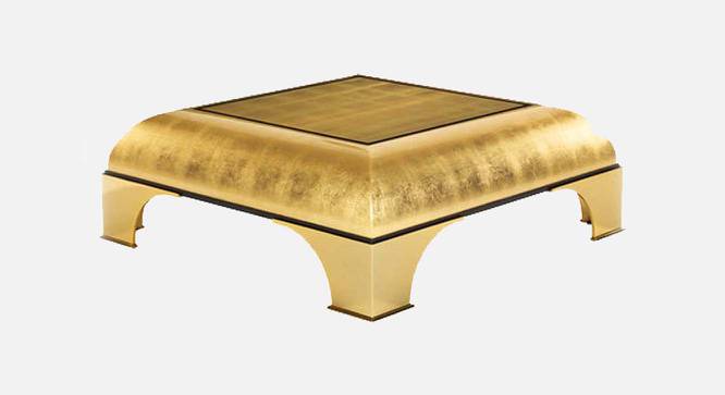 Megacosm Square Solid Wood Coffee Table (Gold Finish) by Urban Ladder - Front View Design 1 - 574945