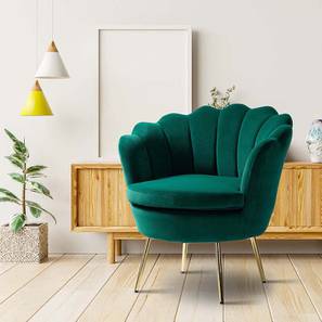 Stunning Deals Design Melta Solid Fabric Accent Chair in Green Colour