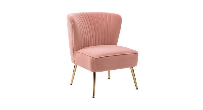 Beato Fabric Accent Chair in Pink Colour (Pink, Powder Coating Finish) by Urban Ladder - Front View Design 1 - 575003