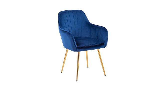 Hilsa Fabric Accent Chair in Blue Colour (Blue, Powder Coating Finish) by Urban Ladder - Front View Design 1 - 575006