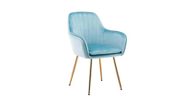 Megan Fabric Accent Chair in Blue Colour (Blue, Powder Coating Finish) by Urban Ladder - Front View Design 1 - 575009