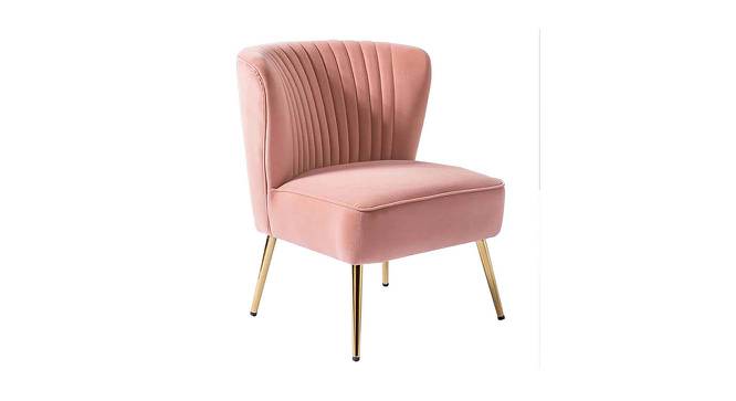 Beato Fabric Accent Chair in Pink Colour (Pink, Powder Coating Finish) by Urban Ladder - Cross View Design 1 - 575018