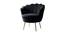 Melta Fabric Accent Chair in Black Colour (Black, Powder Coating Finish) by Urban Ladder - Front View Design 1 - 575083