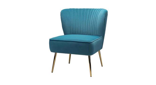 Beato Fabric Accent Chair in Blue Colour (Blue, Powder Coating Finish) by Urban Ladder - Front View Design 1 - 575086