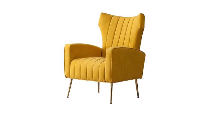 Murrow Fabric Accent Chair in Yellow Colour (Yellow, Powder Coating Finish) by Urban Ladder - Front View Design 1 - 575091