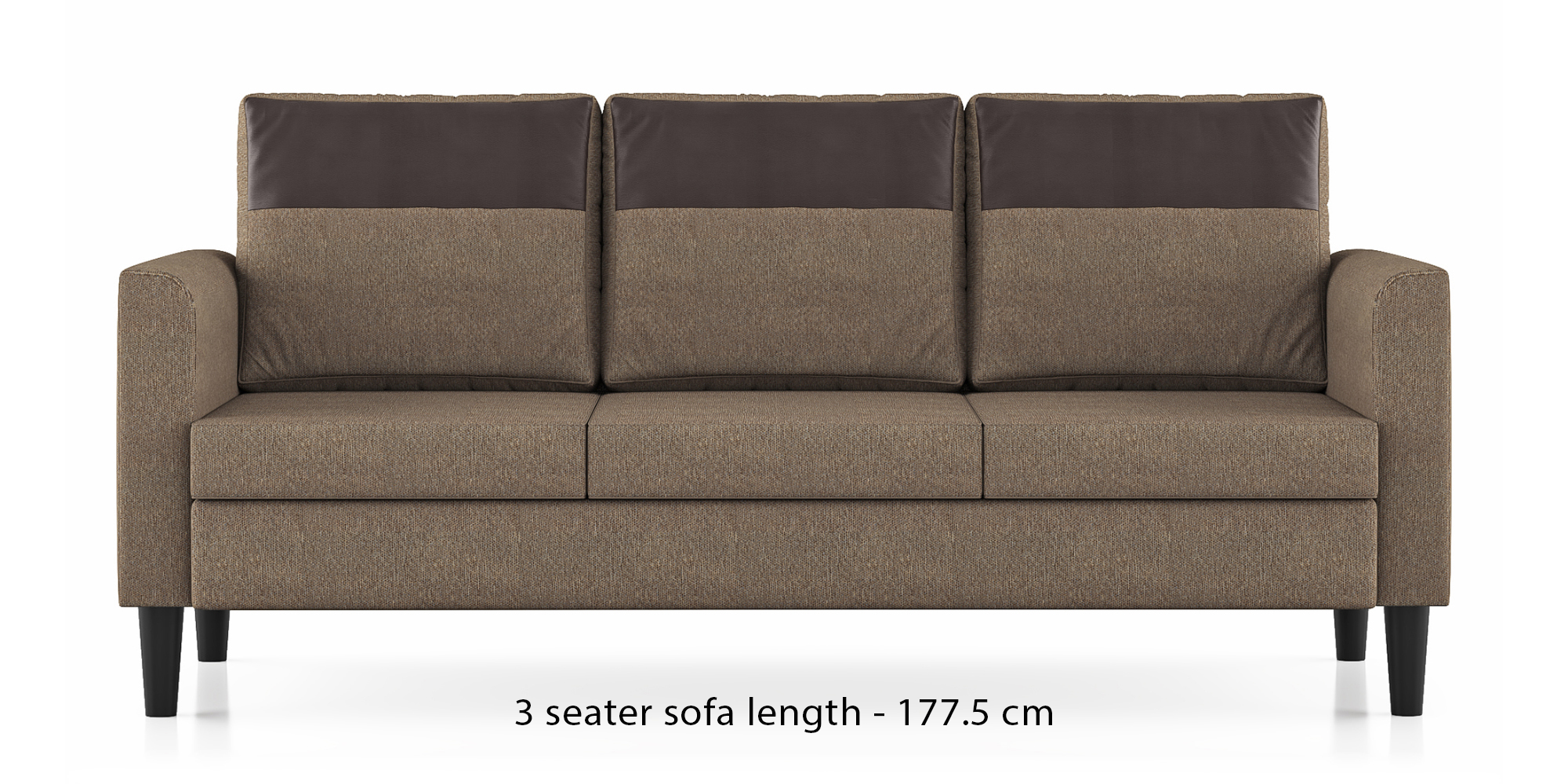 Hugo Fabric Sofa (Oat Beige) (3-seater Custom Set - Sofas, None Standard Set - Sofas, Fabric Sofa Material, Regular Sofa Size, Regular Sofa Type, Oat Beige) by Urban Ladder - - 575207