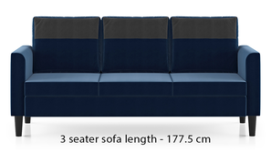 Hugo Fabric Sofa (Marine Blue)