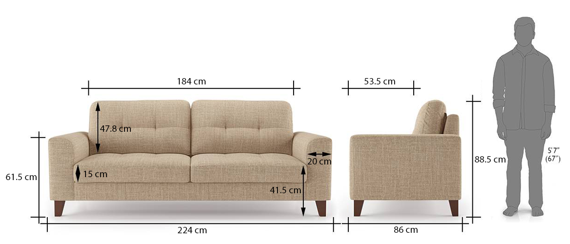Standard Width 2 Seater Sofa Baci Living Room
