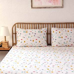 Kids Bedsheets Design Vera Multicolor Abstract 180 TC Cotton Double Size Bedsheet with 2 Pillow Covers (Double Size)