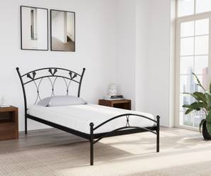 Beds Without Storage Design Hydra Metal Single Size Bed in Finish