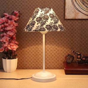 Table Lamps Design Jasper Printed Cotton Shade Table Lamp With Metal Base (Filigree Design Print)