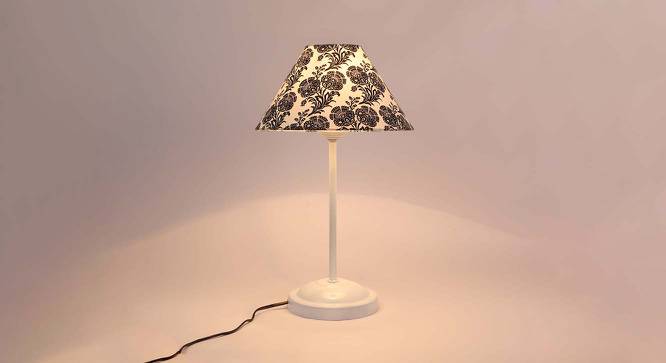 Jasper Printed Cotton Shade Table Lamp With Metal Base (Filigree Design Print) by Urban Ladder - Cross View Design 1 - 577973